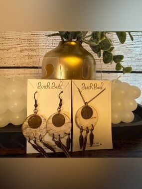 Birch Bark Dreamcatcher Jewelry Set
